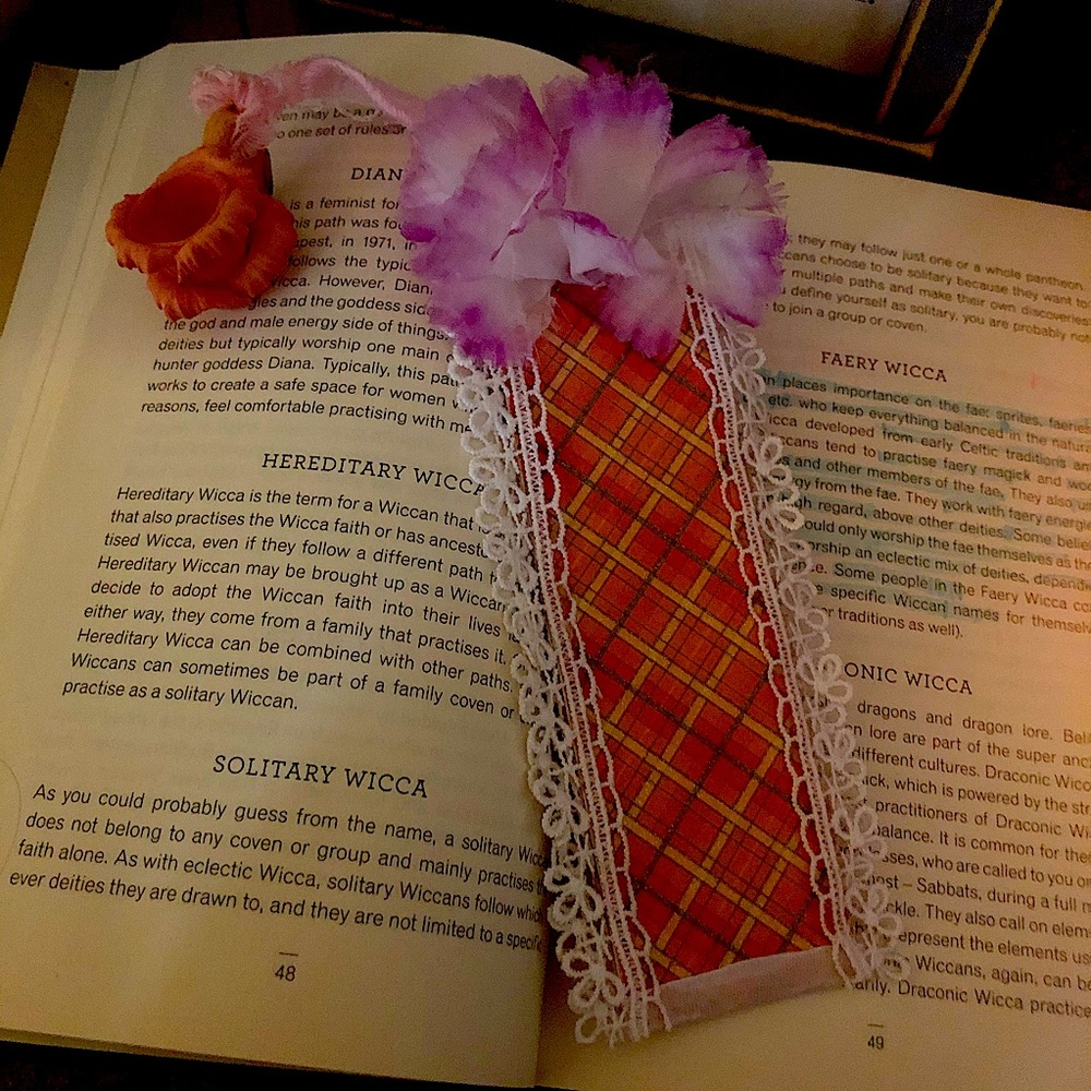 Handcrafted Bookmark w/ Tulip Mini Teacup Dangle